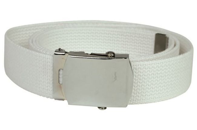 US White COTTON WEB BELT