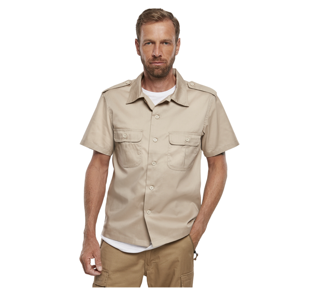 US shirt with short sleeves - Beige - Brandit