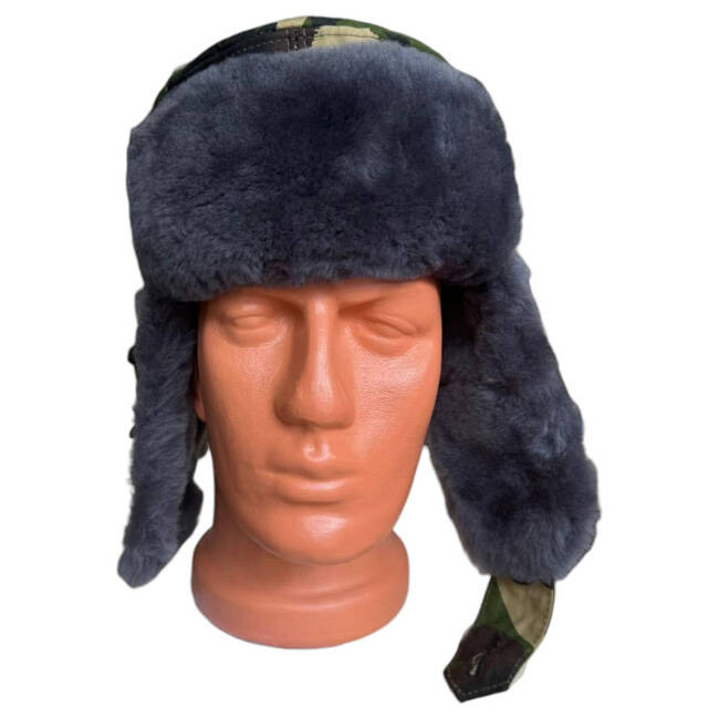 USHANKA MILITARY CAP - RIPSTOP DPM CAMO - MILITARY SURPLUS ROMANIAN ARMY - NEW