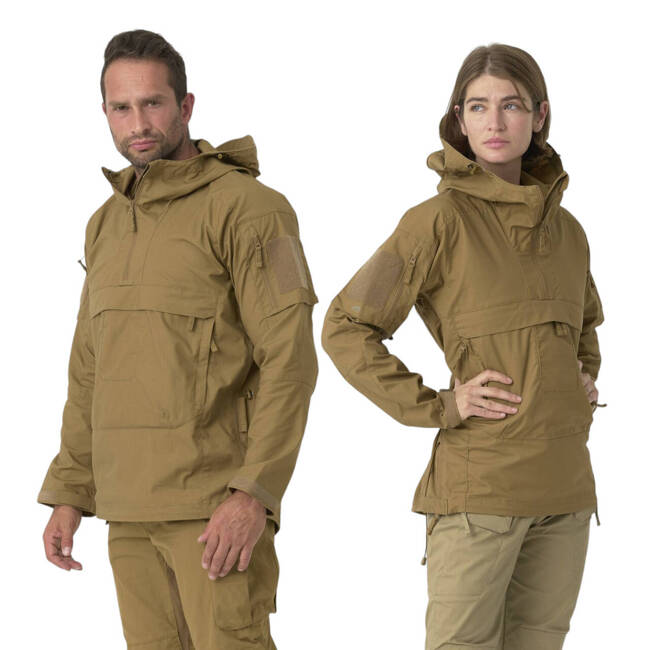 Unisex Tracer Anorak Jacket - Polycotton Stretch Ripstop - Coyote - Helikon Tex