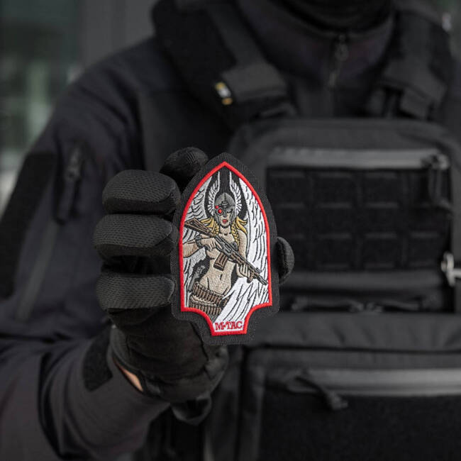 VALKYRIE PATCH (embroidered) - CORDURA - BLACK/RED - M-TAC