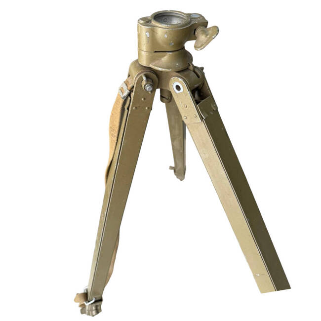 VINTAGE TRIPOD FOR PERISCOPE - METAL - ROMANIAN ARMY MILITARY SURPLUS - OLIVE - IN GOOD CONDITION