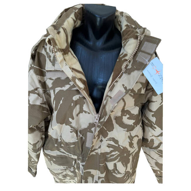 WINTER JACKET PARKA - CAMOUFLAGE DESERT RIPSTOP - MILITARY SURPLUS ROMANIAN ARMY - LIKE NEW