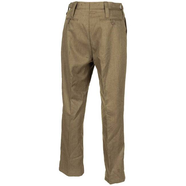 WOOL UNIFORM PANTS - BROWN - MILITARY SURPLUS BRITISH ARMY - USED