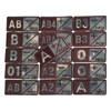 BLOOD GROUP AB4+ badge embroidered on land forces support with brown thread - hook and loop application - 7 x 3,5 cm