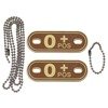 Blood Group Marker, chains, dog tags, desert, "O POS", 3D