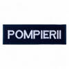 Ecuson POMPIERII piept cu contur bleumarin - aplicare prin coasere - 12,5x2,5 cm