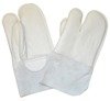 GERMAN ARMY WHITE LEATHER/ARAMID 3-FINGERS WORKING GLOVES LIKE AS NEW