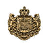 Insignia The Coat of Arms of the Kingdom of Romania - Military Collector's Badge - Antiqued Gold