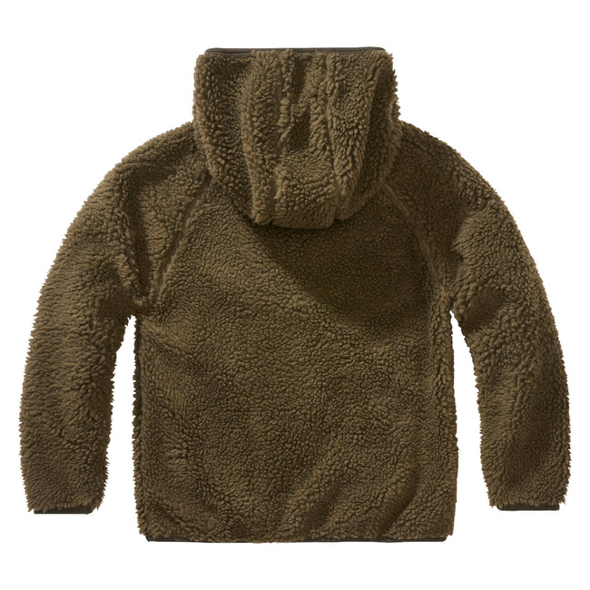 Teddyfleece kabát kapucnival gyerekeknek - olive - Brandit