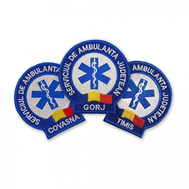 EMBLEMA AMBULANTA SAJ MANECA, CU APLICARE PRIN COASERE - TULCEA