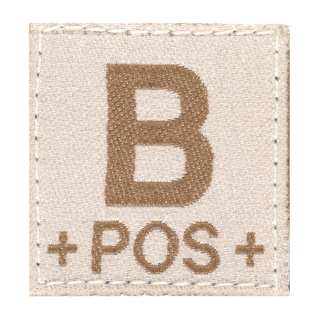 BLOOD GROUP PATCH - B POS - DESERT - CLAWGEAR