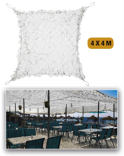 LEAF NETTING FOR SUN PROTECTION - RIP-STOP FABRIC - Mil-Tec® - WHITE - 4 x 4 M