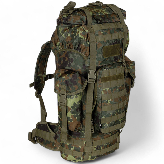 BACKPACK COMBAT BW - MOLLE - ALUMINUM ROD - 65 L - MFH - FLECKTARN