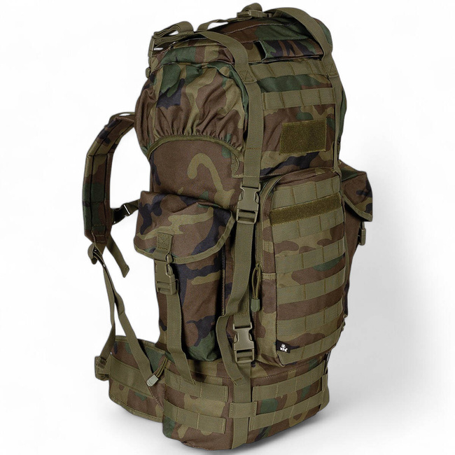 HÁTIZSÁK COMBAT BW - MOLLE - ALUMÍNIUM RÚD - 65 L - MFH - WOODLAND