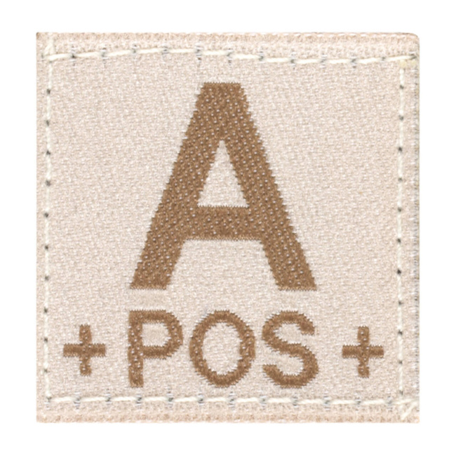 BLOOD GROUP PATCH - A POS - DESERT - CLAWGEAR