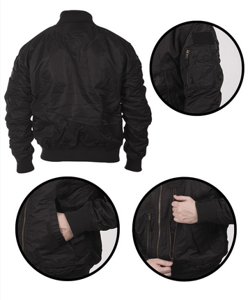 US TACTICAL FLIGHT JACKET - Mil-Tec® - BLACK 