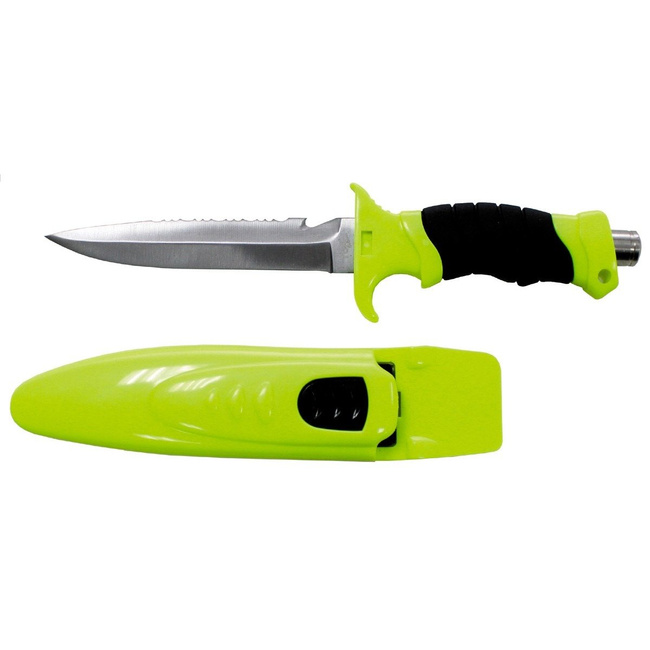 Diving Knife, "Profi", leg holster, neon-yellow/black