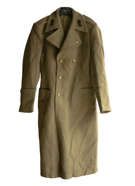 OLIVE OVERCOAT - ROMANIAN MILITARY SURPLUS - USED