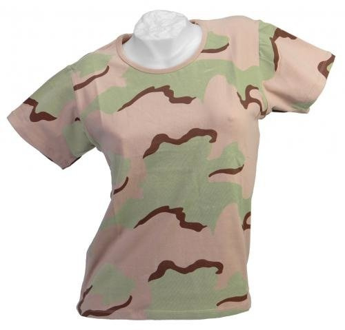 3-COLOURS DESERT CAMO LADIES STRETCH T-SHIRT