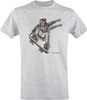 ORGANIC COTTON T SHIRT "SKULL WITH SKATEBOARD" - GRAY