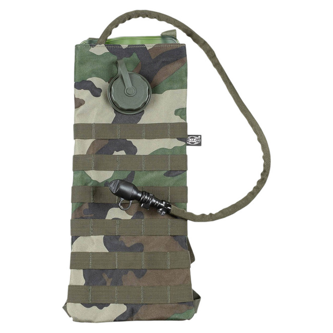 HYDRATION BACKPACK SET WITH BLADDER AND INTERCHANGEABLE MOUTHPIECE - MOLLE SYSTEM - WOODLAND - 2,5 L - MFH 