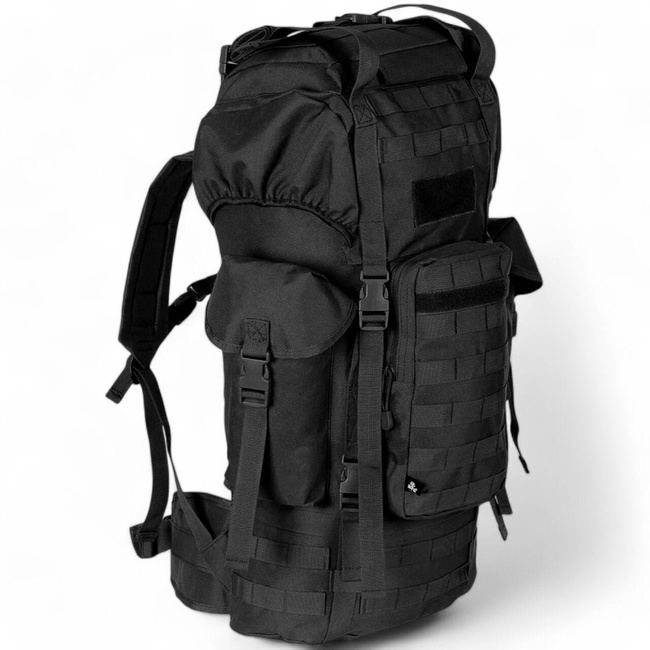 BACKPACK COMBAT BW - MOLLE - ALUMINUM ROD - 65 L - MFH - BLACK