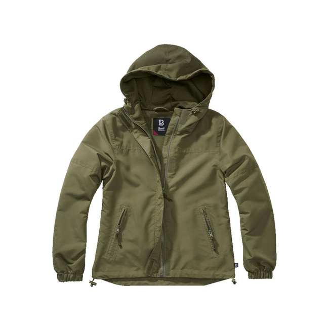 LADIES SUMMER JACKET - FRONTZIP WINDBREAKER - OLIVE - BRANDED