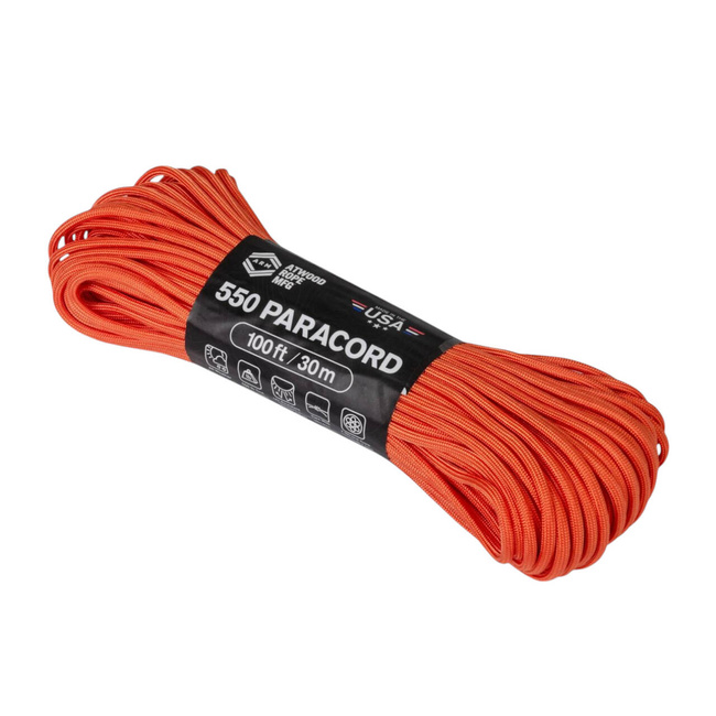 NYLON PARAKORD - 550 LBS - 30 M/100 FT - Helikon-Tex - BURNT ORANGE