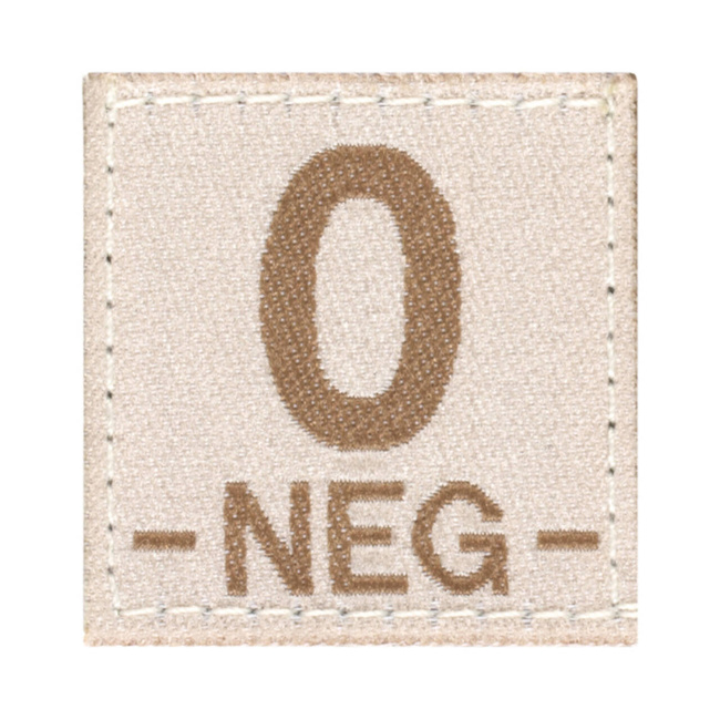 BLOOD GROUP PATCH - 0 NEG - DESERT - CLAWGEAR