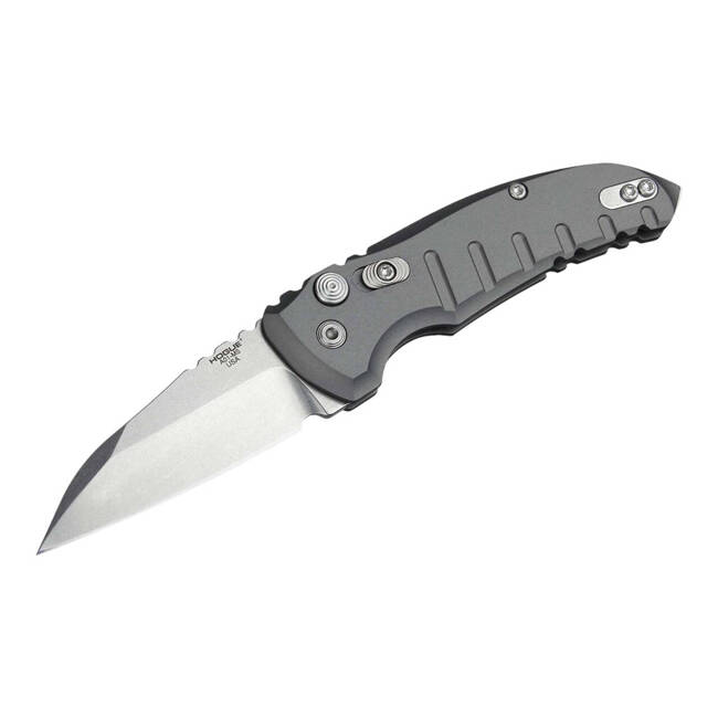 AUTOMATA KÉS A01 MICROSWITCH 2.75" WHARNCLIFFE TUMBLED ALUMIUM GREY - HOGUE