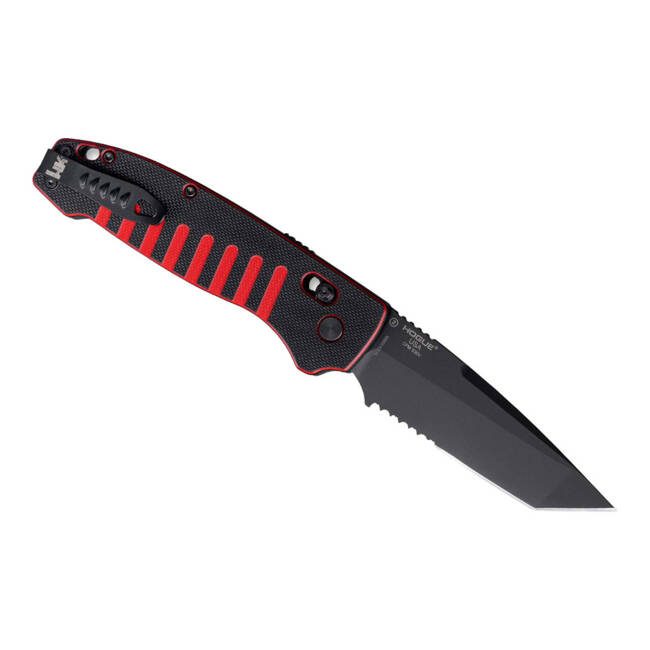 AUTOMATA KÉS HK BALLISTA XL 3.75" TANTO G10 RED & BLACK CERAKOTE PARTIALLY SERRATED - HECKLER & KOCH