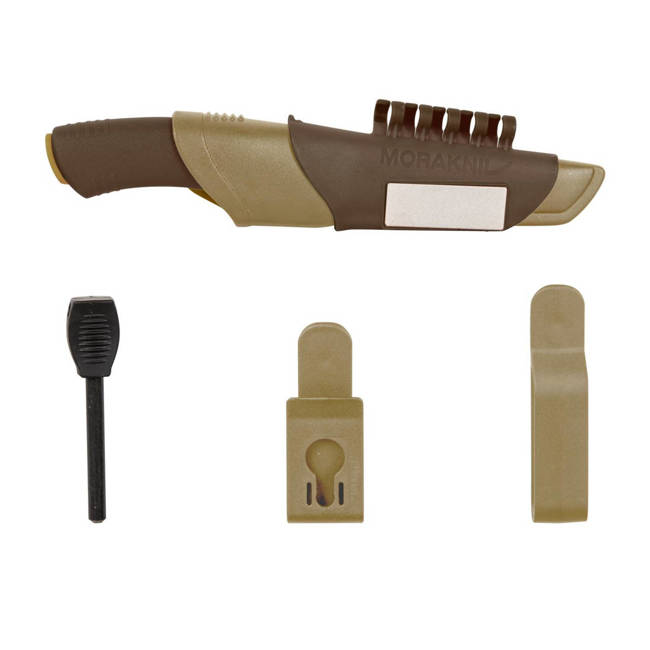 BUSHCRAFT TÚLÉLŐKÉS - ROZSDAMENTES ACÉL - KHAKI - MORAKNIV®  