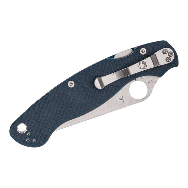 EDC KÉS MILITARY 2 CPM SPY27 G10 BLUE PLAINEDGE - SPYDERCO