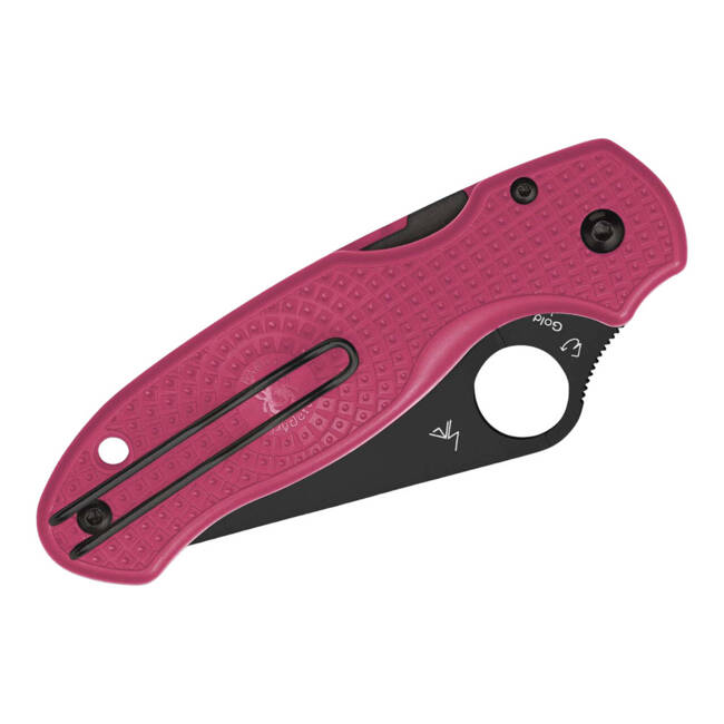 EDC KÉS PARA 3 LIGHTWEIGHT PINK BLACK BLADE PLAINEDGE - SPYDERCO