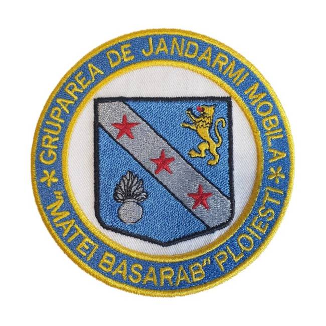 EMBLEMA GRUPAREA DE JANDARMI MOBILA PLOIESTI, cu aplicare  Velcro (cu scai)