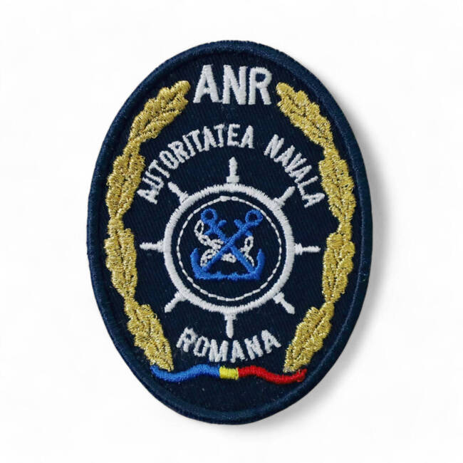 Emblema ANR - Autoritatea Navala Romana cu aplicare Velcro - cu scai