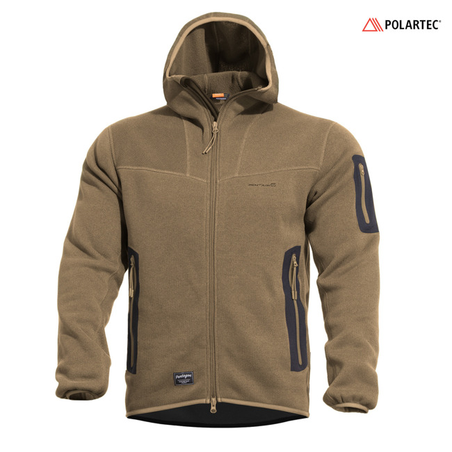 FLEECE KAPUCNIS PULÓVER CIPZÁRRAL - "FALCON PRO" - PENTAGON® - COYOTE