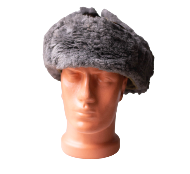 Fur hat, Cold War era, Romanian Army Surplus - SZÜRKE/CAMO