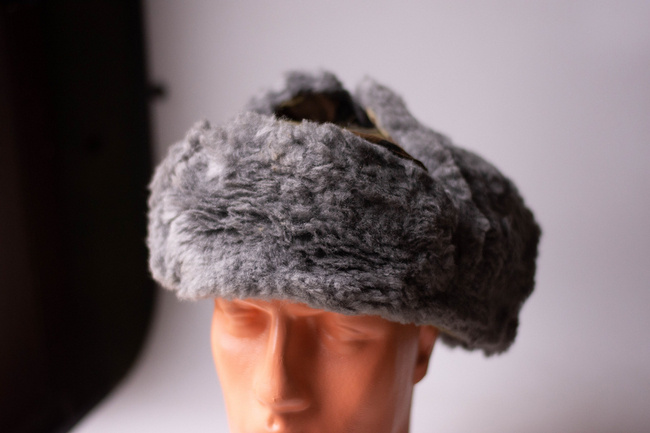 Fur hat, Cold War era, Romanian Army Surplus - SZÜRKE/CAMO