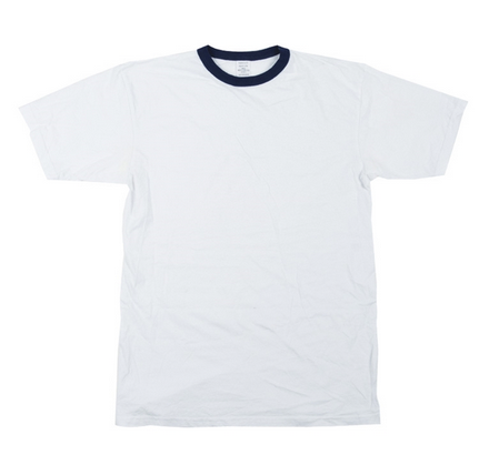 German White T-shirt With Blue Edge Used