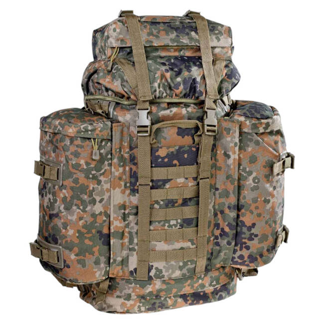 HEGYI HÁTIZSÁK KIVEHETŐ OLDALZSEBEKKEL - 80 L - KELETNÉMET HADSEREG - FLECKTARN CAMO