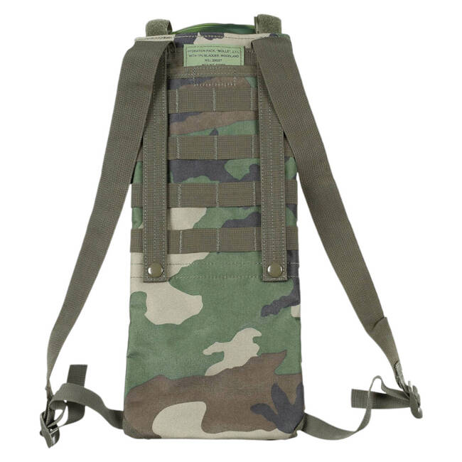 HIDRATÁLÓ HÁTIZSÁK SZETT HÓLYAGGAL ÉS CSERÉLHETŐ SZELEPPEL - MOLLE SYSTEM - WOODLAND - 2,5 L - MFH  