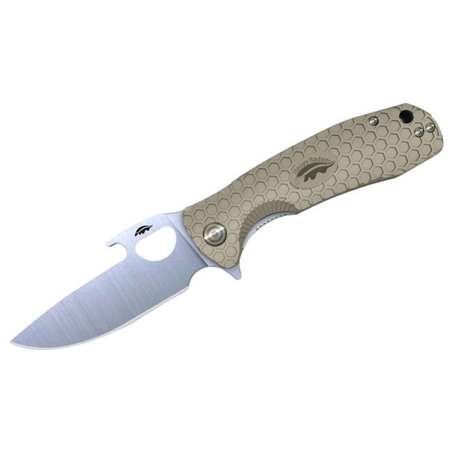 Honey Badger - TAN Cr13MoV DP - MEDIUM - OPENER ZSEBKÉS