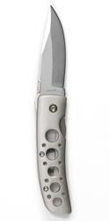 KÉS SILVER ONE-HAND OPENER FOLDING KNIFE ´DACHS´8.45 cm BLADE