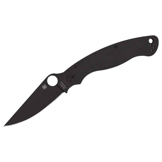 MILITARY 2 G10 BLACK BLADE PLAINEDGE - ZSEBKÉS - SPYDERCO