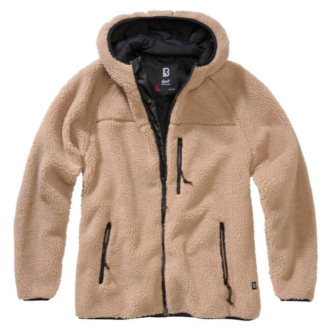 Női Teddyfleece kabát kapucnival - camel - Brandit