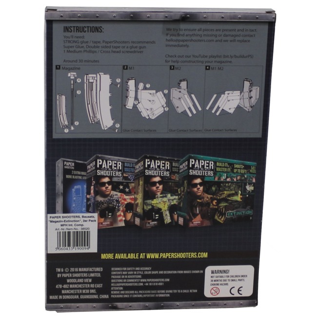 PAPER SHOOTERS, Kit, Magazine-Extinction, 2 p/pack