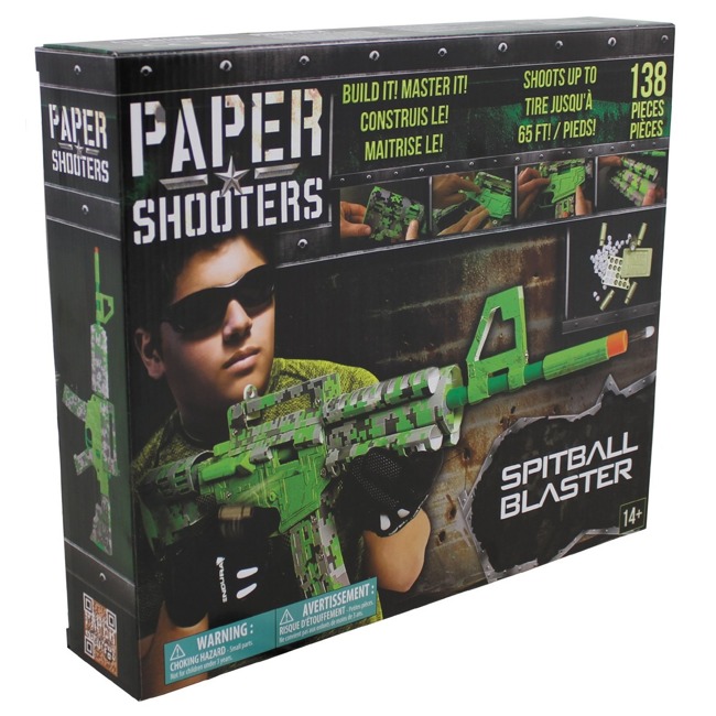 PAPÍR LŐSZERES PISZTOLY KÉSZLET - SPITBALL BLASTER - ZÖLD - Paper Shooters®