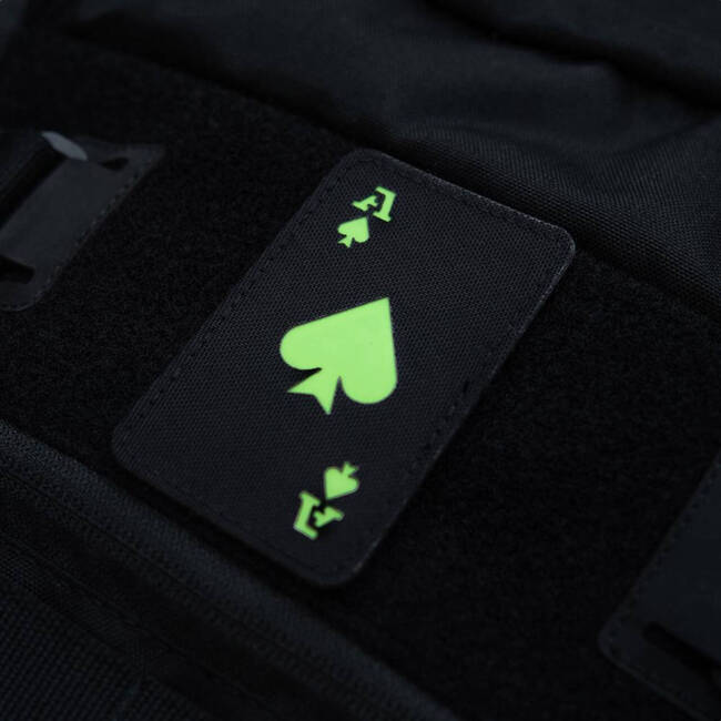 PIKK ÁSZ KÁRTYA JELVÉNY - LASER CUT - CORDURA - FEKETE/FLUORESCENT - M-TAC